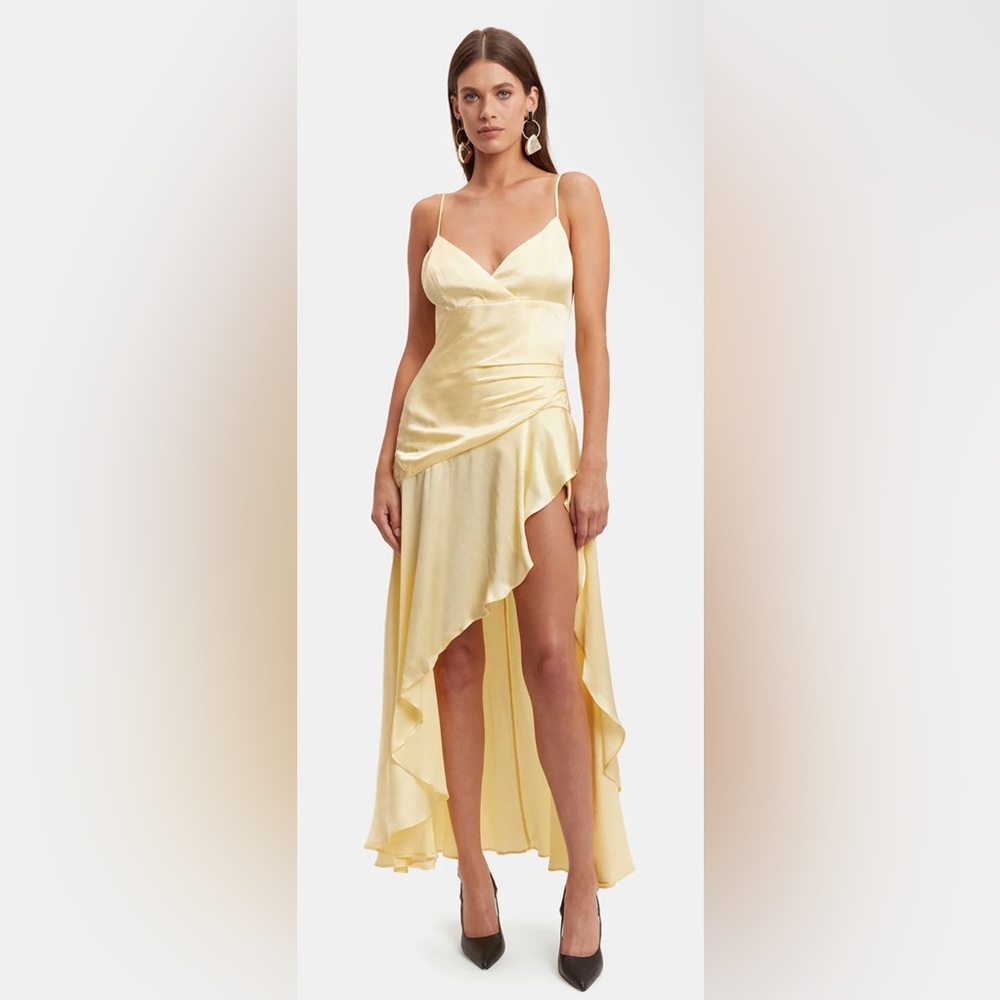 BARDOT: SORELLA MIDI DRESS IN CANARY YELLOW